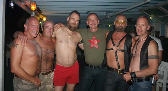 Cal (3rd from left) with Grove sMark & Richard, Ken & Mark & Brian - photo by Bruce-Michael Gelbert